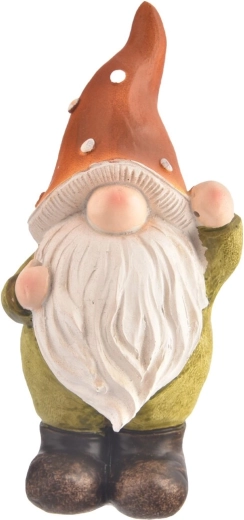 Green ceramic gnome 19 cm