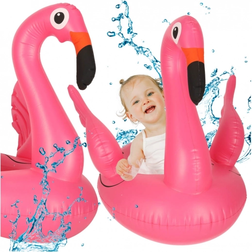Children's inflatable flamingo water chair with seat