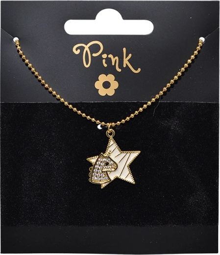 Collana placcata in oro con ciondolo stella e unicorno