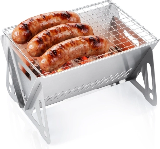 Griglia pieghevole in acciaio inox Vilde a carbone 21 × 16,5 × 12,5 cm