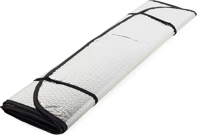 Windshield sunshade for car, reflective foil with suction cups 130 × 60 cm