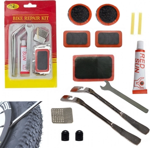 Kit di riparazione per camere d'aria per biciclette con colla