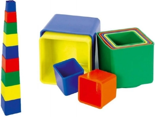 Stacking plastic cubes, 9 pcs