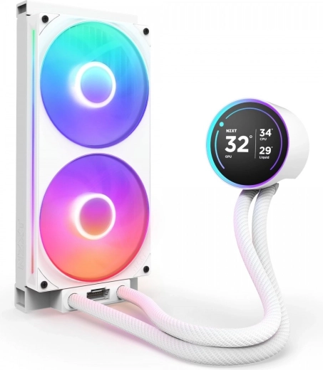 Raffreddamento a liquido NZXT Kraken Elite 280 RGB v2 LCD bianco