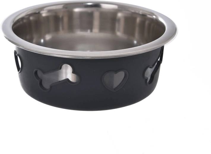Ciotola per cani in lamiera con silicone 13 × 13 × 6 cm
