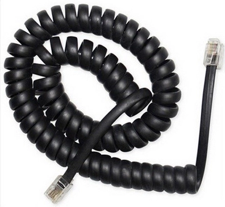 Cavo telefonico a spirale RJ10/4P4C 2m nero