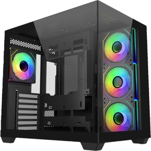 Case Elite 681 panoramico 270° in vetro temperato, nero