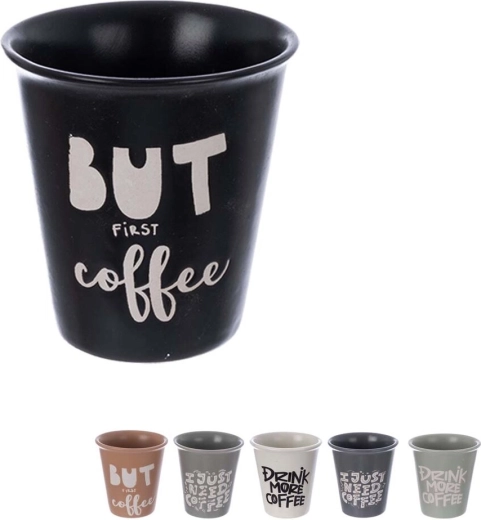 Tazza da caffè in gres 0,2 l senza manico, assortita