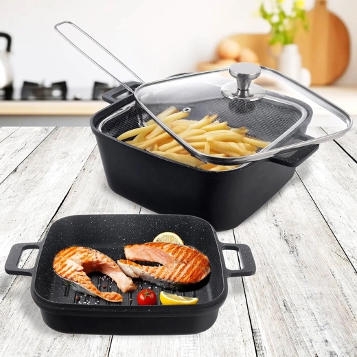 Versatile use: frying, grilling and baking