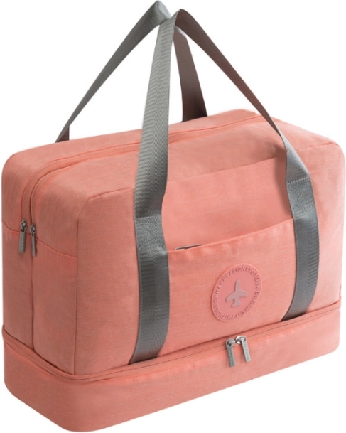 travel and sports bag with separate shoe compartment – orange