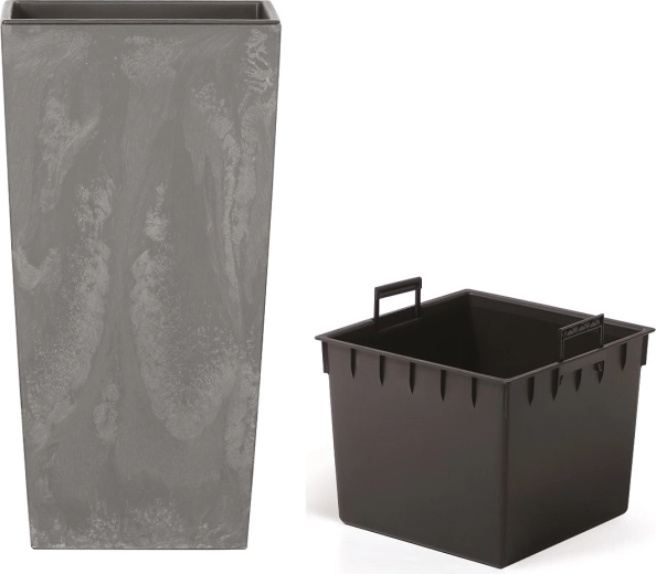 Übertopf Urbi Square Betoneffekt Marengo mit Einsatz 14 × 14 × 26,5 cm