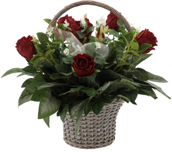 Composition généreuse de roses et de verdure
