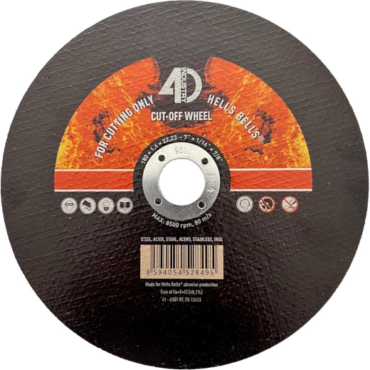 Disco da taglio per acciaio e inox 180 × 1,6 × 22,2 mm