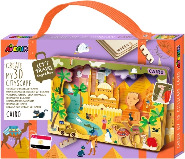 Puzzle 3D in legno panorama urbano del Cairo AVENIR