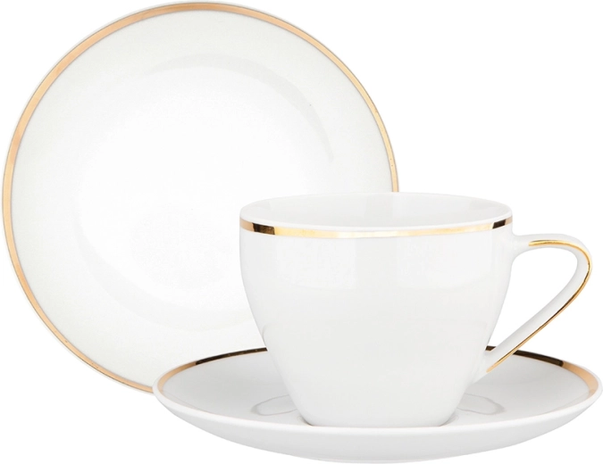 MariaPaula Moderna Gold servizio da caffè moderno per 6 persone (18 pezzi)