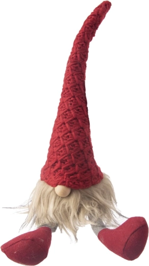 Pluchen kabouter rood – kerstdecoratie 42 cm