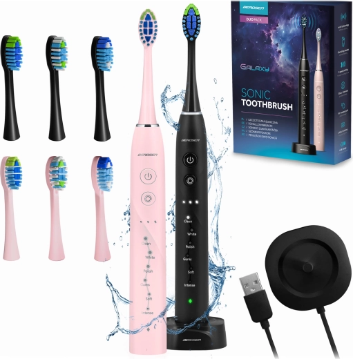 Sonic-Elektrozahnbürsten BERDSEN Galaxy Duo – Set mit 2 Stück