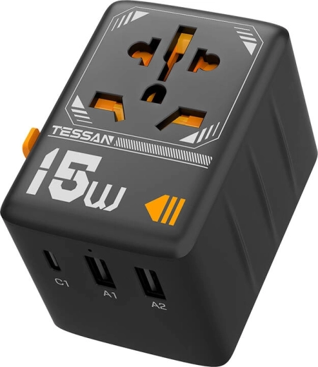 Cestovný adaptér TESSAN s USB-A a USB-C