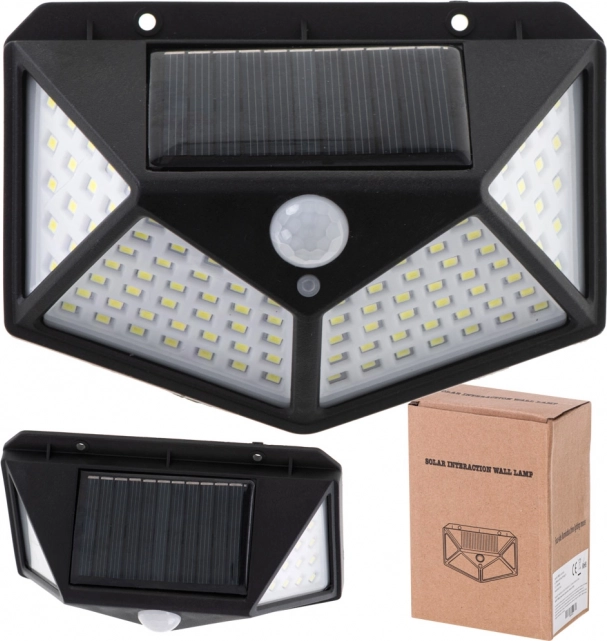Solarna zidna LED svjetiljka s senzorom pokreta i sumraka 100 LED