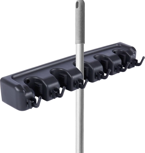 Supporto da parete per mop, scope e attrezzi, 5 supporti – Vilde