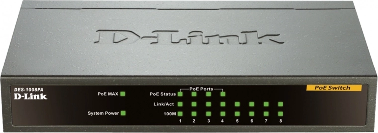 D-Link DES-1008PA switch desktop Fast Ethernet a 8 porte con PoE