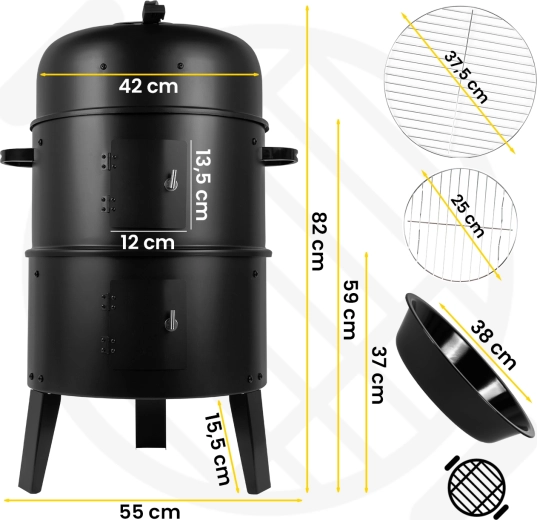 Curron SmokeHouse GM8000 havegrill med røgovn og termometer
