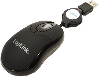 LogiLink mini miš USB s uvlačnim kabelom