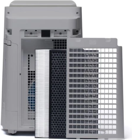 3-stage filtration: pre-filter, carbon, HEPA