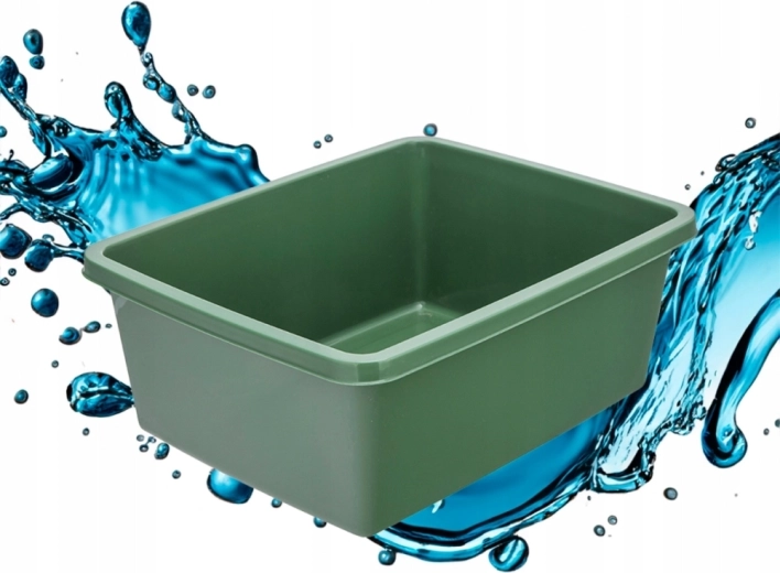 Bassine rectangulaire en plastique 11 l vert sauge