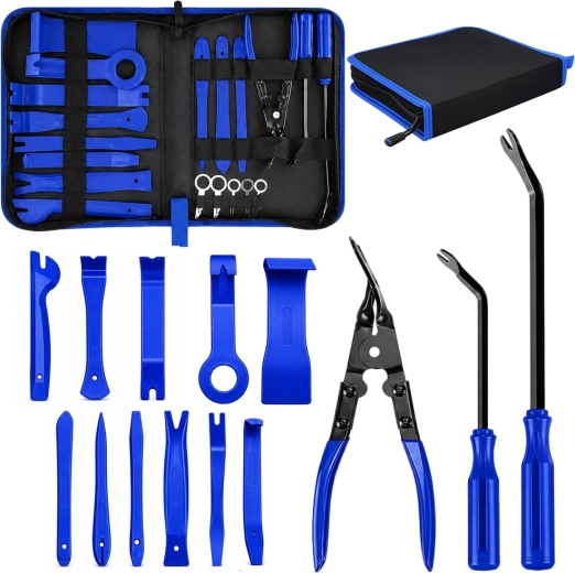 Set of trim removal tools and pullers for car interior disassembly, 45 pcs in a case