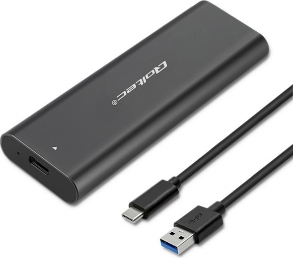 Custodia esterna in alluminio per SSD M.2 SATA (NGFF) con USB‑C, Qoltec