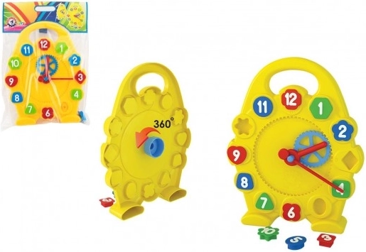 Educatieve klok, kunststof in zak 28x41x5 cm