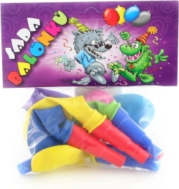 Inflatable Balloons with Whistle, Set of 7