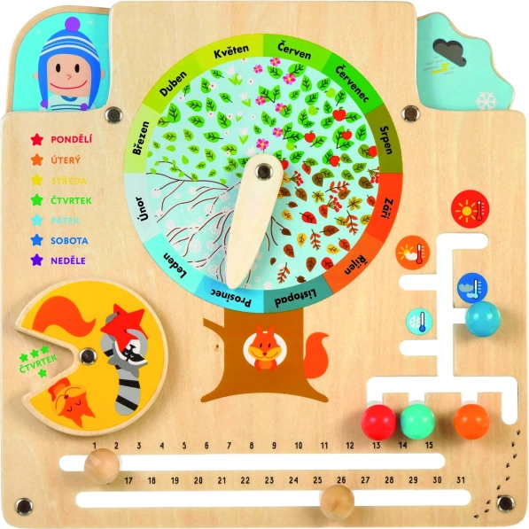 Lucy & Leo wooden nature calendar – educational Montessori activity board