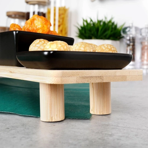 Stable bamboo tray on legs