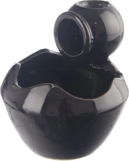 Black ceramic incense burner 9 × 9 × 9 cm