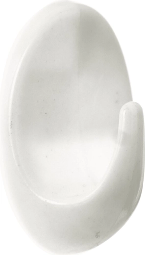 Grand crochet ovale blanc en plastique UH