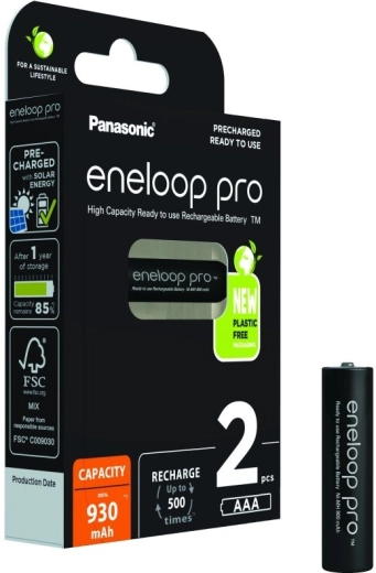 ENELOOP PRO AAA 930 mAh Rechargeable Batteries (2 pcs)