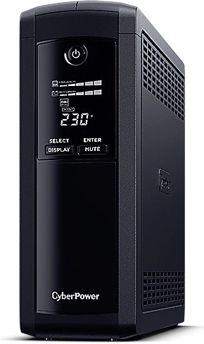 CYBERPOWER VP1600ELCD-FR UPS tartalék tápegység 1600 VA / 960 W LCD-vel és AVR-rel, 5× FR
