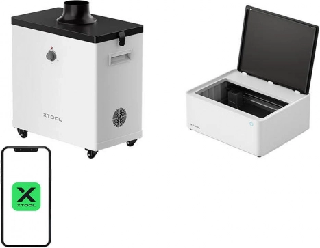 Lézergravírozó és vágó plotter 2 az 1-ben xTool M1 10W – alapcsomag füstelszívóval
