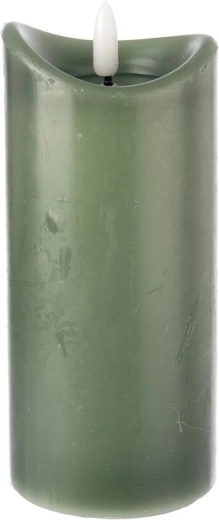 Candela LED verde con timer 15 cm