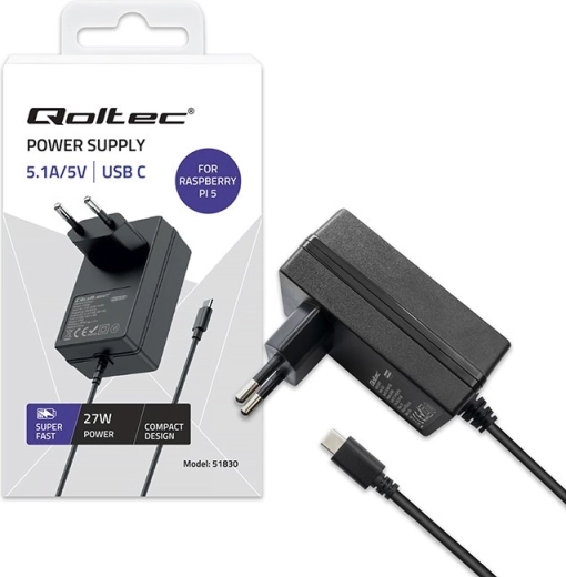 Super FAST PD Charger for Raspberry Pi 5 with USB-C 27W