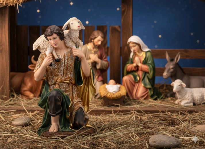 Figura pastira s ovčicom 77 cm od poliresina