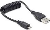 USB AM-Micro Spirál kábel 20-60 cm