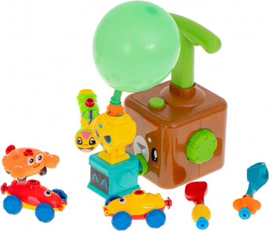 Stazione di lancio a palloncino con macchinine – orsetto aerodinamico, set educativo da 23 pezzi