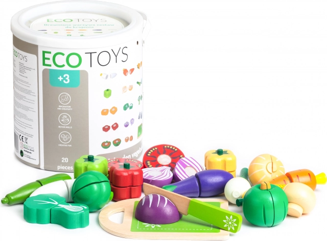 Wooden Vegetables for Cutting Ecotoys 20 pcs