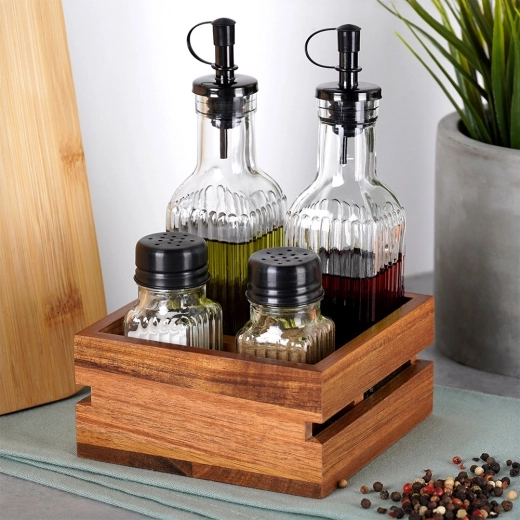 Odolné ryhované sklo a pevný dřevěný stojan