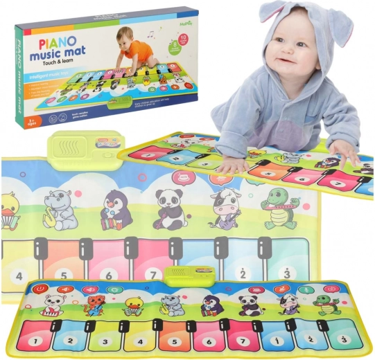 Interactive musical piano playmat with recording
