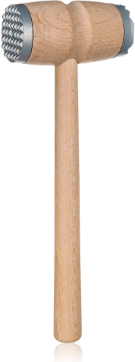 Maillet à viande double face 30 cm en bois de hêtre et métal BANQUET Brillante