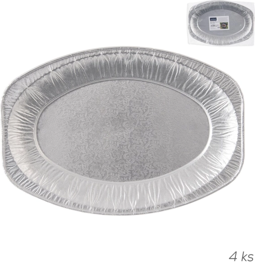 Vassoio in alluminio per servire e grigliare 33 × 23 cm (4 pz)
